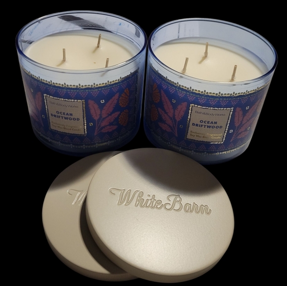 2pc Bath & Body Works Ocean Driftwood 3-Wick Candles - Picture 2 of 2